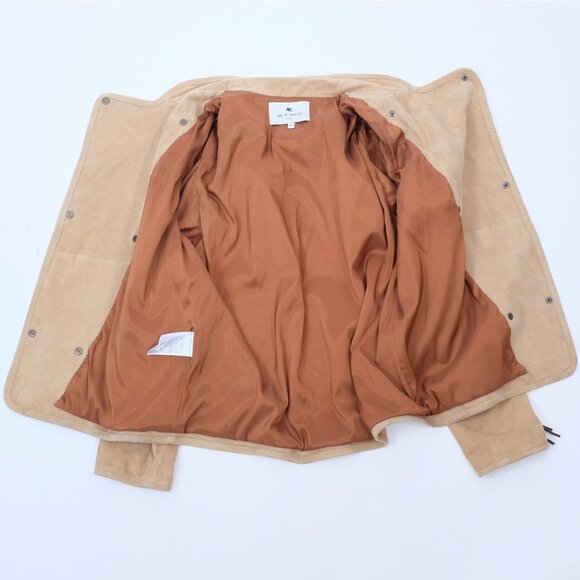 ETRO leather suede jacket 48 US 12 Western Native American tassels - Picture 2 of 13
